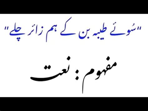 Ameer Minai Naat Ki Tashreeh Soay Taiba Ban Ke Hum Zaer Chale