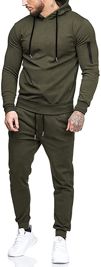 Coofandy Men S Tracksuit 2 Piece Hooded Athletic Sweatsuits Casual Running Jogging Sport Suit