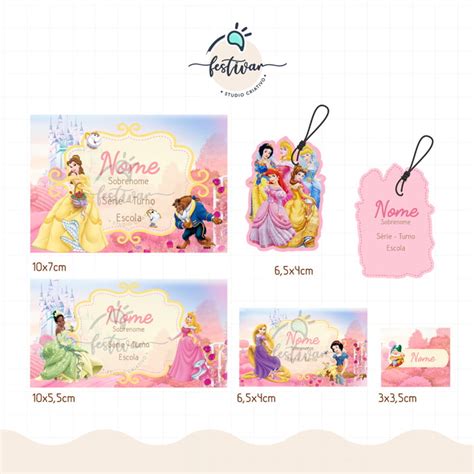 Etiqueta Escolar Princesas Disney Arqv Digital Elo7