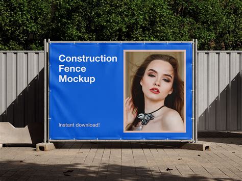 Free Construction Fence Banner Mockup Set Good Mockups