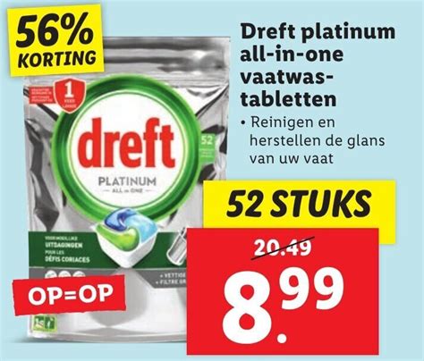 Dreft Platinum All In One Vaatwas Tabletten Aanbieding Bij Lidl