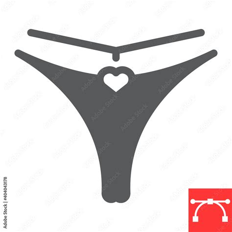 Sexy Women Underwear Glyph Icon Valentines Day And Bikini G String Sign Vector Graphics