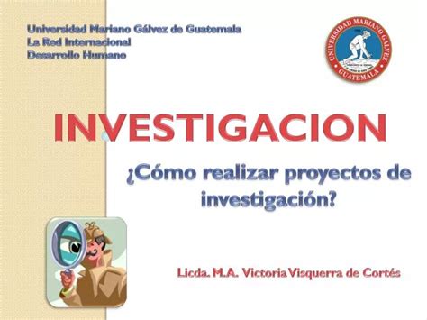 PPT Cómo realizar proyectos de investigación PowerPoint