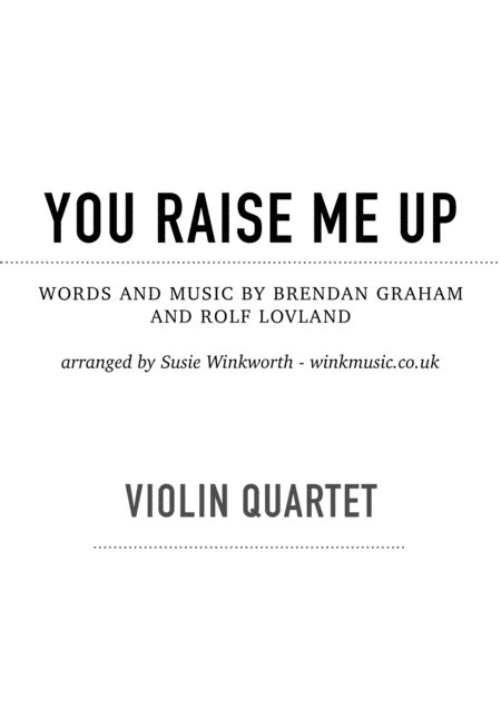 You Raise Me Up Arr Susie Winkworth Winkmusic Co Uk Sheet Music