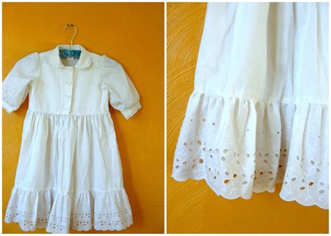 VTG. Little girl Gunny Sack dress with eyelet by lilmillijayne