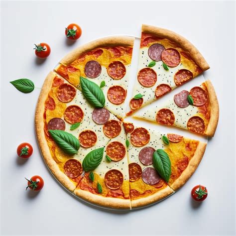 Premium Photo Tasty Pizza With Salami And Tomato