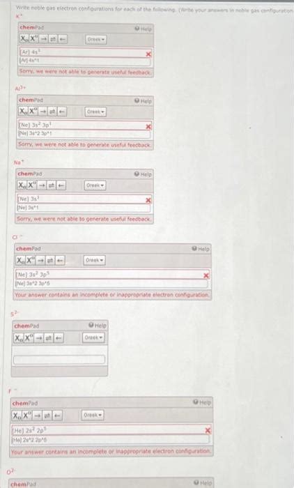 Solved Write noble gas electron configurations for each of | Chegg.com