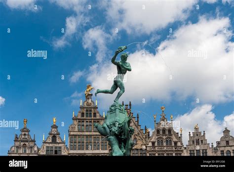 Belgium Antwerp Brabo Fountain Sculpture By Jef Lambeau Stock Photo