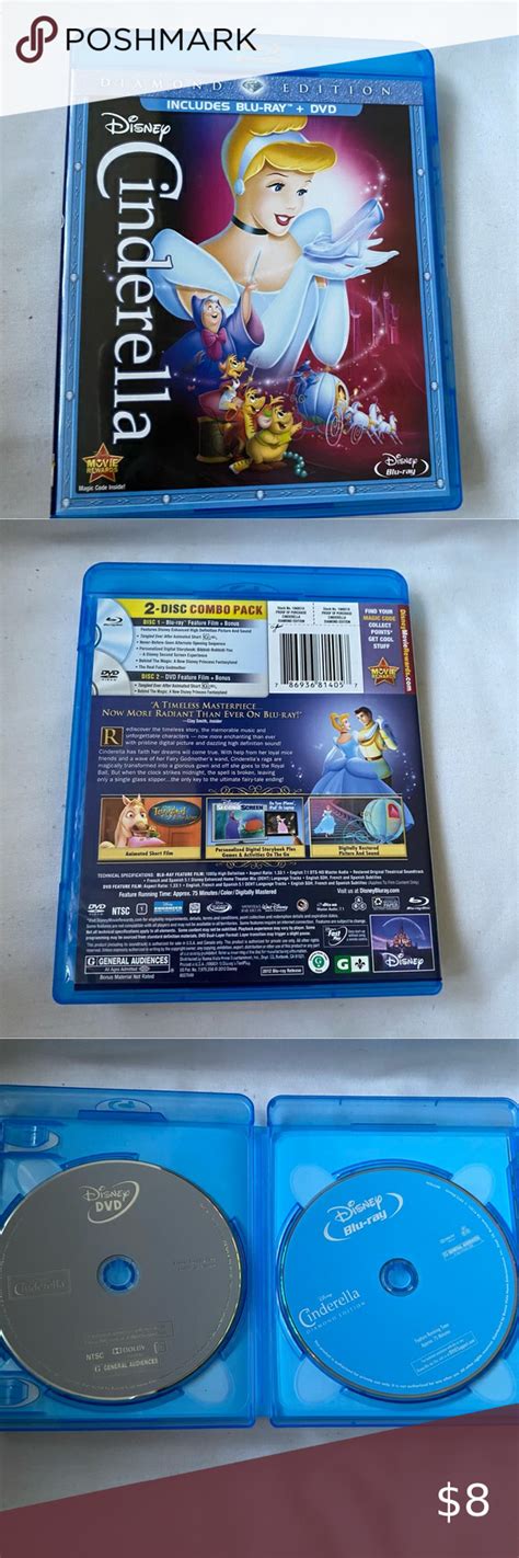 Disney Cinderella Diamond Edition Includes Blu Ray DVD Disney