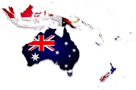 Oceania flags Digital Art by HELGE Art Gallery | Pixels