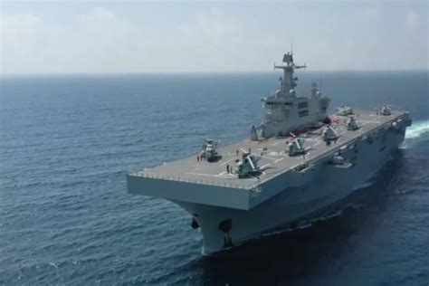 First Pla Navy Type Amphibious Assault Ship Takes Part In South