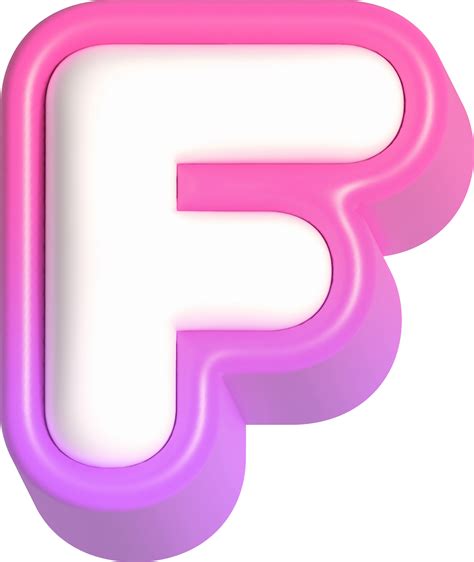 Letter F Pink Cute 3d Lettering 45832387 Png