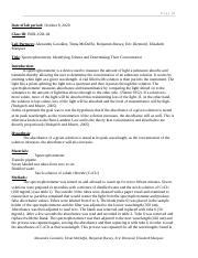 Lab 4 - Spectrophotometry Lab Report .doc - Page |1 Date of lab period ...