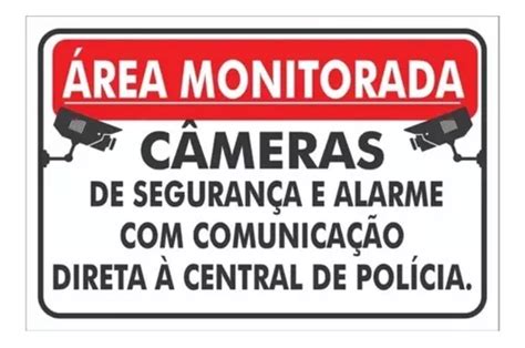 Placa Sinaliza O Rea Monitorada Por C Meras X Cm Parcelamento