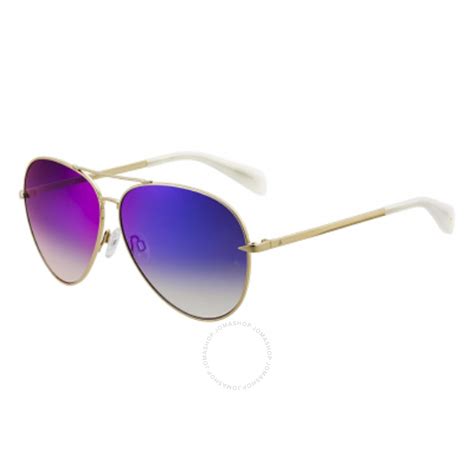 Rag And Bone Rag And Bone Ladies Gold Tone Cat Eye Sunglasses Rnb 1006 S 03yg Hi 63 716736099934