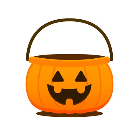 Cute Halloween Pumpkin Bucket Vector Illustration Vector