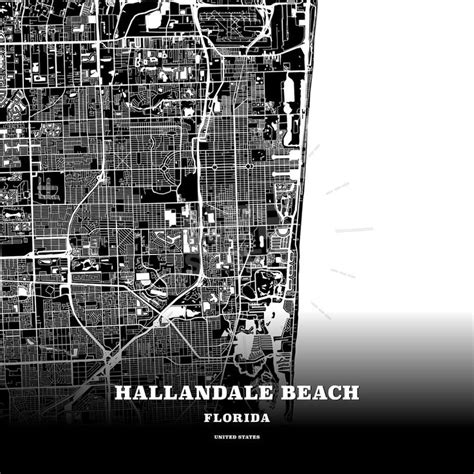 Hallandale Beach, Florida, USA map | Hallandale beach, Map poster ...