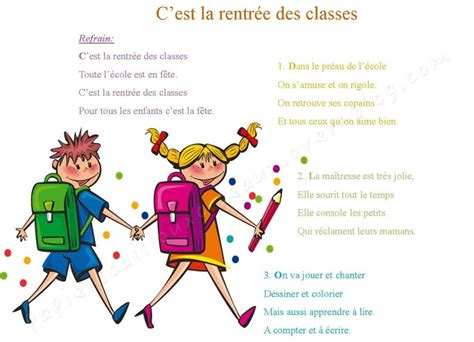 Poesie Cest La Rentree Des Classes