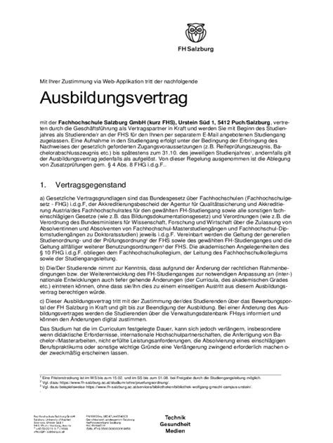 Fillable Online Mit Der Fachhochschule Salzburg Gmbh Kurz Fhs