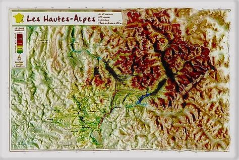 Carte En Relief Des Hautes Alpes 05 GeoRelief