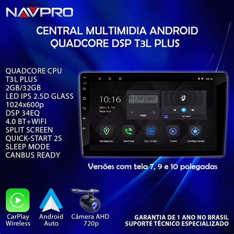 Central Multimídia QUADCORE PRO PRO DSP UNIVERSAL Tela IPS NAVPRO