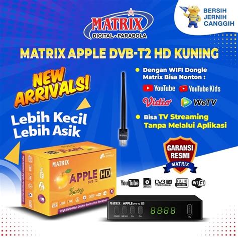 Jual Receiver Tv Set Top Box Stb Matrix Apple Kuning Hd Dvb T Digital