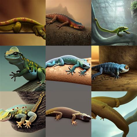 Cute Gecko Somber Melancholic Matte Painting Stable Diffusion Openart