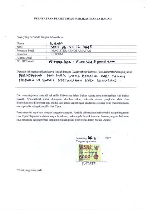 Contoh Surat Permohonan Hak Milik Tanah Samantha Sutherland