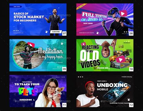 50 YouTube Thumbnail Templates PSD Ksioks