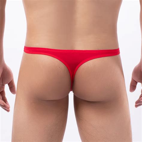 Vedolay Panties For Men Men S String Bikini Underwear Thin Pouch Triangle Bikini Briefs Red S