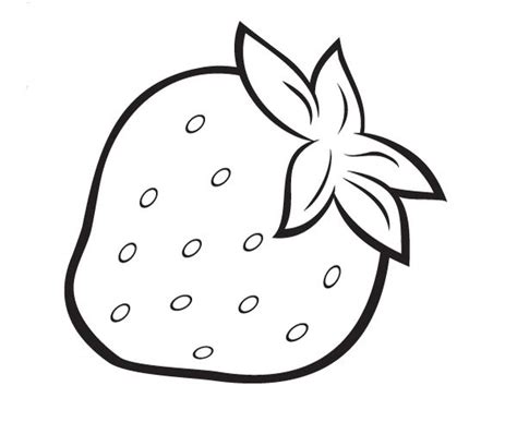 A Black And White Drawing Of A Strawberry