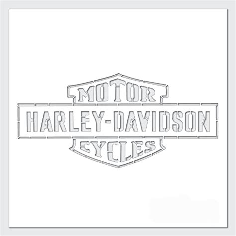 Harley Davidson Stencil Long Bar And Shield Best Large Reusable