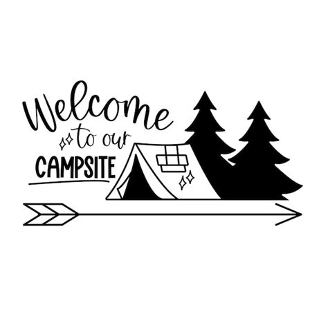 Camping Phrase De Lettrage De Motivation Dessinée à La Main Dans Un