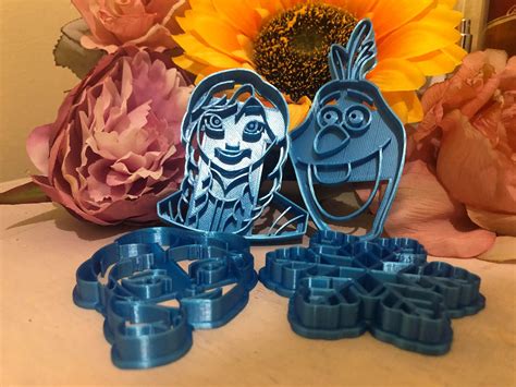 Frozen Cookie Cutter Elsa Anna Olaf Snowflake Cutter Etsy