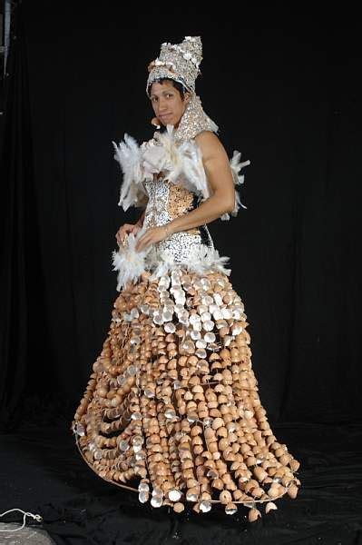 Egg Shells Recycled Dress Outrageous Fashion Unconventional Fashion