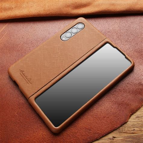 Premium Saffiano Leather Cover Case For Galaxy Z Fold 3 5g 5 Etsy