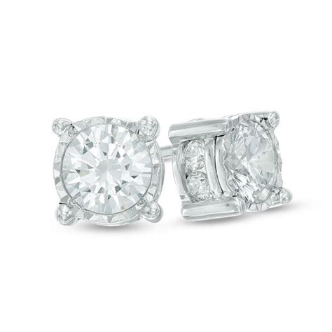 1-1/2 CT. T.W. Diamond Stud Earrings in 10K White Gold | Diamond ...