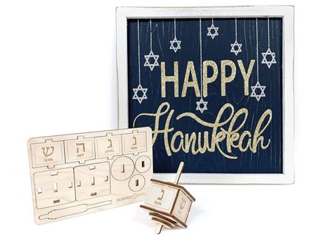 Diy Wooden Hanukkah Dreidel Kit Lasercut Wooden Dreidel Etsy