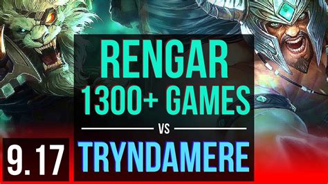 RENGAR Vs TRYNDAMERE TOP 1 2M Mastery Points 1300 Games KDA 7 2