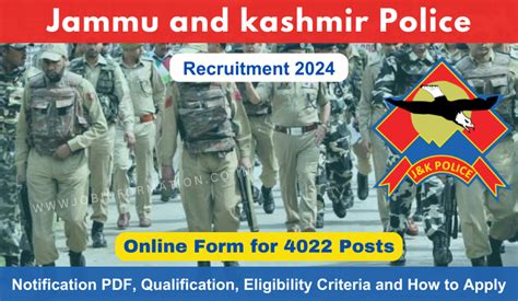 Jk Police Recruitment Pdf Online Form For Constable Posts