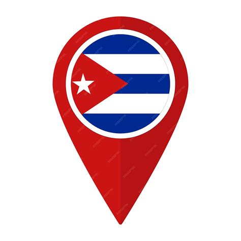 Premium Vector Cuba Flag On Map Pinpoint Icon Isolated Flag Of Cub