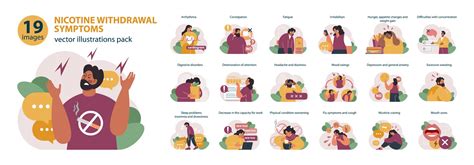 Nicotine Symptoms Illustration Pack - 19 People Illustrations | SVG ...