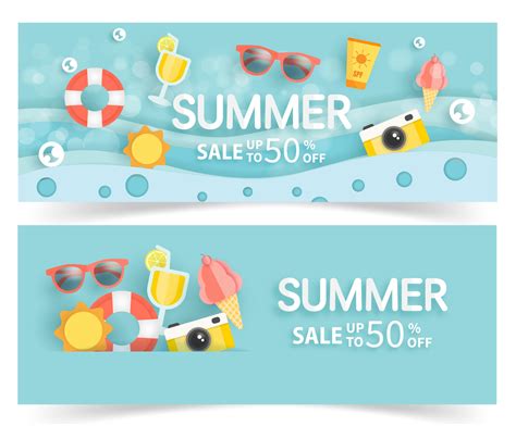 summer sale banner with summer element 2444659 Vector Art at Vecteezy