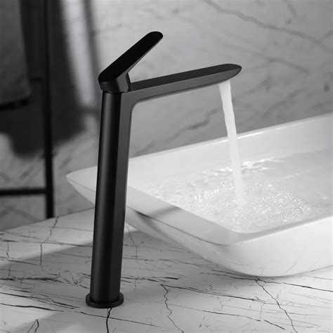 Miscelatore Lavabo Alto Nero Opaco Bruges