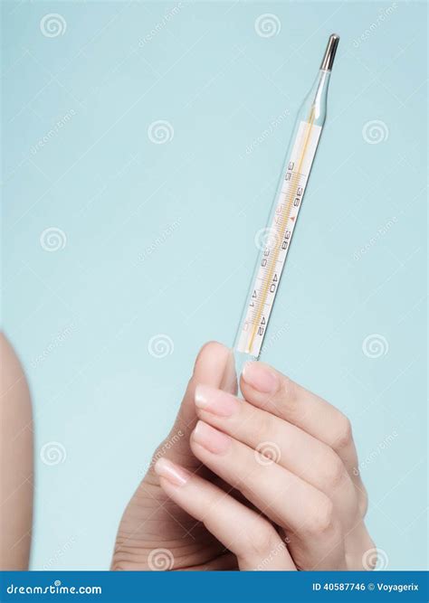 Flu Cold Fever Mercury Thermometer Health Stock Photo Image Of