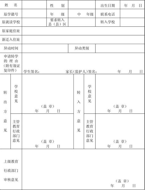 攸县普通中小学学生转学联系表word文档在线阅读与下载无忧文档