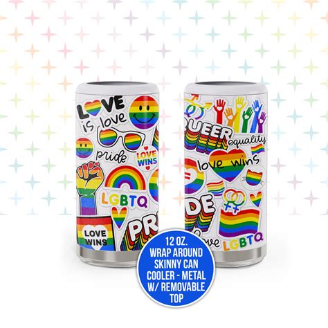 Pride Drinkware Rainbow Skinny Cooler Love Wins Lgbtq Stainless Steel