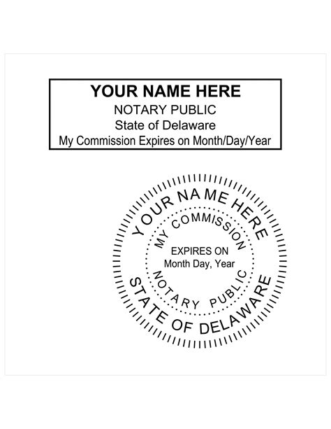 Delaware Notary Pe Stamps