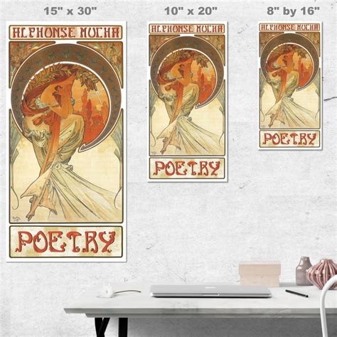 Art Nouveau Poetry Alphonse Mucha Poster Tall Wall Art Print X