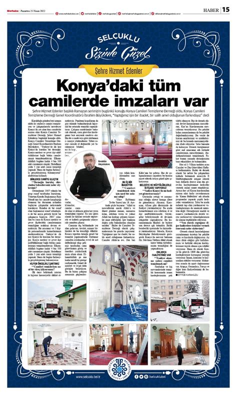 Merhaba Gazetesinde Derneğimiz Haber Yapıldı Konya Camilerini